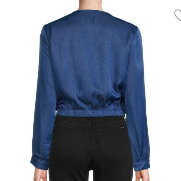 Patrizia Luca Tie Front Crop Top Black Size Small/Medium NWT - Picture 2 of 14